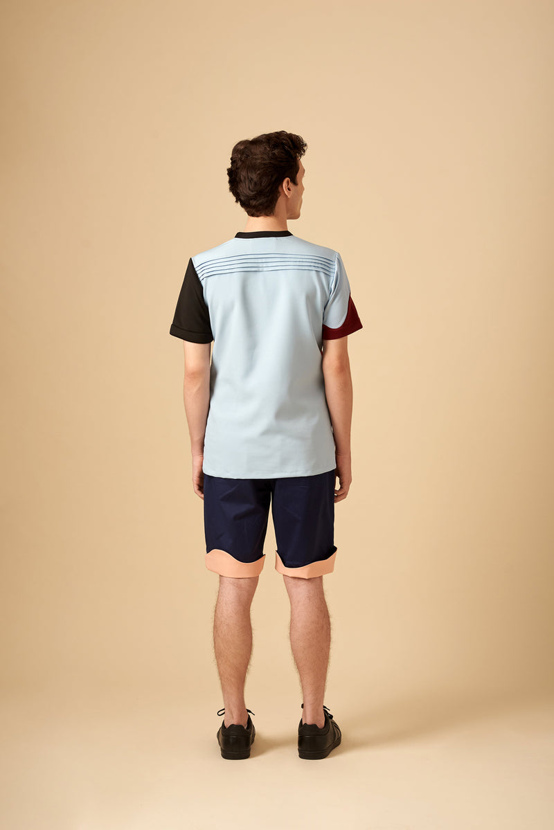 VARIEGATED COLOUR BLOCK PLAY 
MENS SHORTS - siddhantagrawal