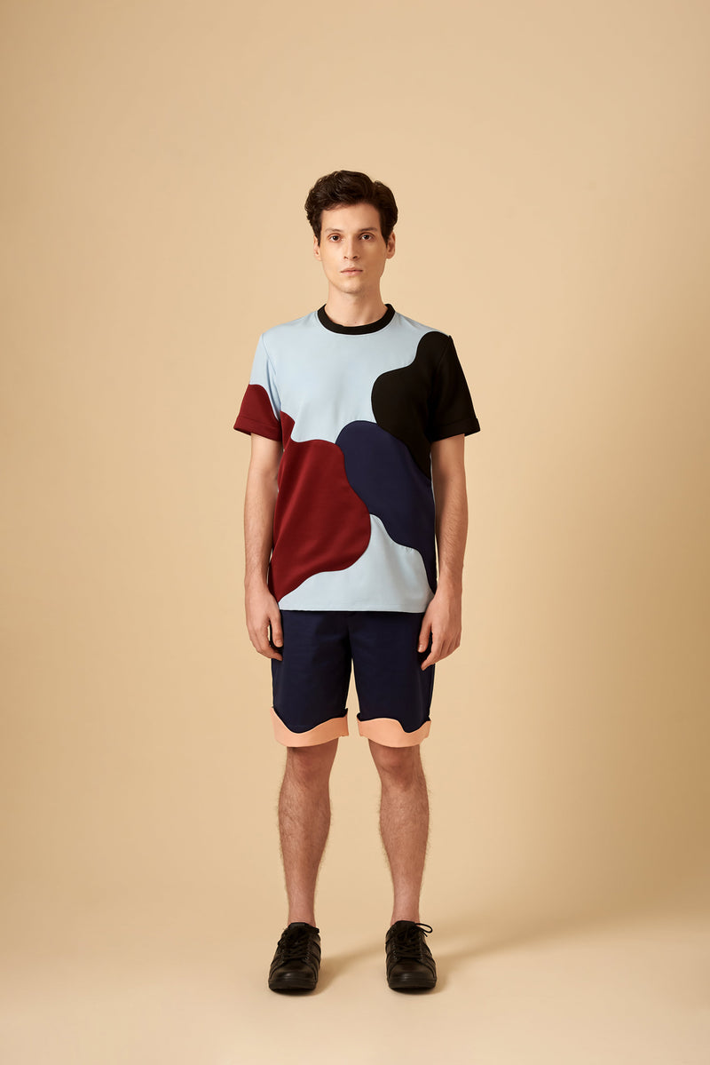 VARIEGATED COLOUR BLOCK PLAY 
MENS SHORTS - siddhantagrawal